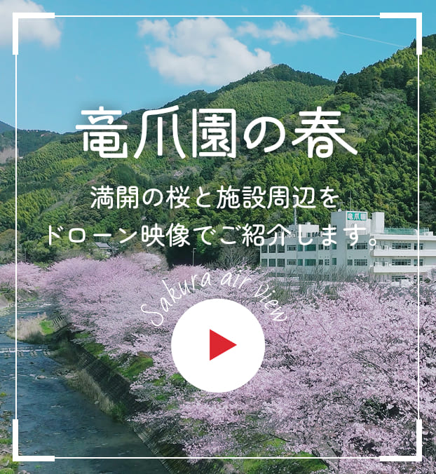 竜爪園の春 満開の桜と施設周辺をドローン映像でご紹介します。